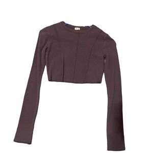 Garage ribbed cropped long sleeve